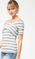 Load image into Gallery viewer, Heathered Striped Criss Cross