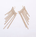 Load image into Gallery viewer, Rhinestone Tassel Climber Cuff Earrings