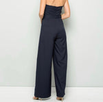 Load image into Gallery viewer, Navy Belted Jumpsuit