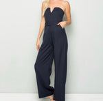 Load image into Gallery viewer, Navy Belted Jumpsuit