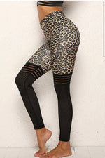 Load image into Gallery viewer, Leopard Print Legging with Jersey Mesh