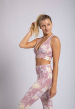 Load image into Gallery viewer, Peace and Love Tie-Dye Sports Bra