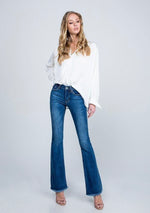 Load image into Gallery viewer, Mid Rise Boot Cut with Frayed Hem