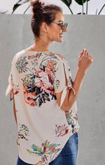 Load image into Gallery viewer, V Neck Short Sleeve Floral Top