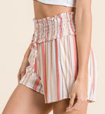 Load image into Gallery viewer, Multi Stripe Shorts - Coral