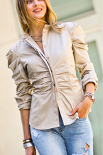 Load image into Gallery viewer, Puffed Shoulder Button Down