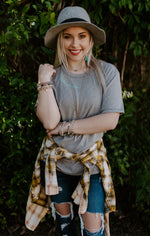 Load image into Gallery viewer, MUSTARD BLEACHED PLAID Button Down