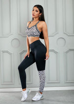 Load image into Gallery viewer, Leopard Patchwork Yoga Set