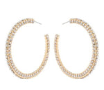 Load image into Gallery viewer, Rhinestone inlay 2in Hoops