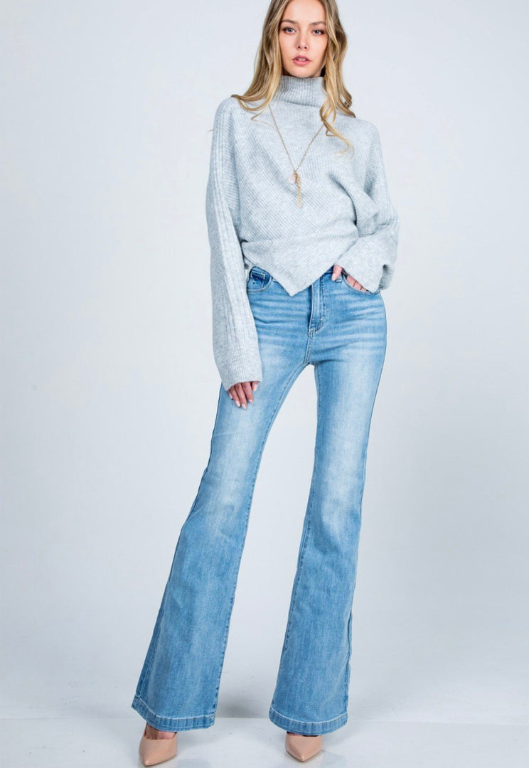 High Rise Flare with Zipper Fly