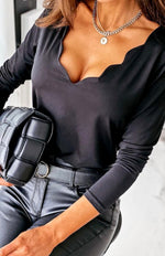 Load image into Gallery viewer, Scalloped Long Sleeve