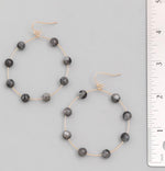 Load image into Gallery viewer, Gold Wire Faux Stone Hoops