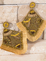 Load image into Gallery viewer, Beaded Triangle Drop Earring
