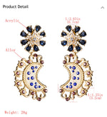Load image into Gallery viewer, Blue Moon and Star Oversized Earrings