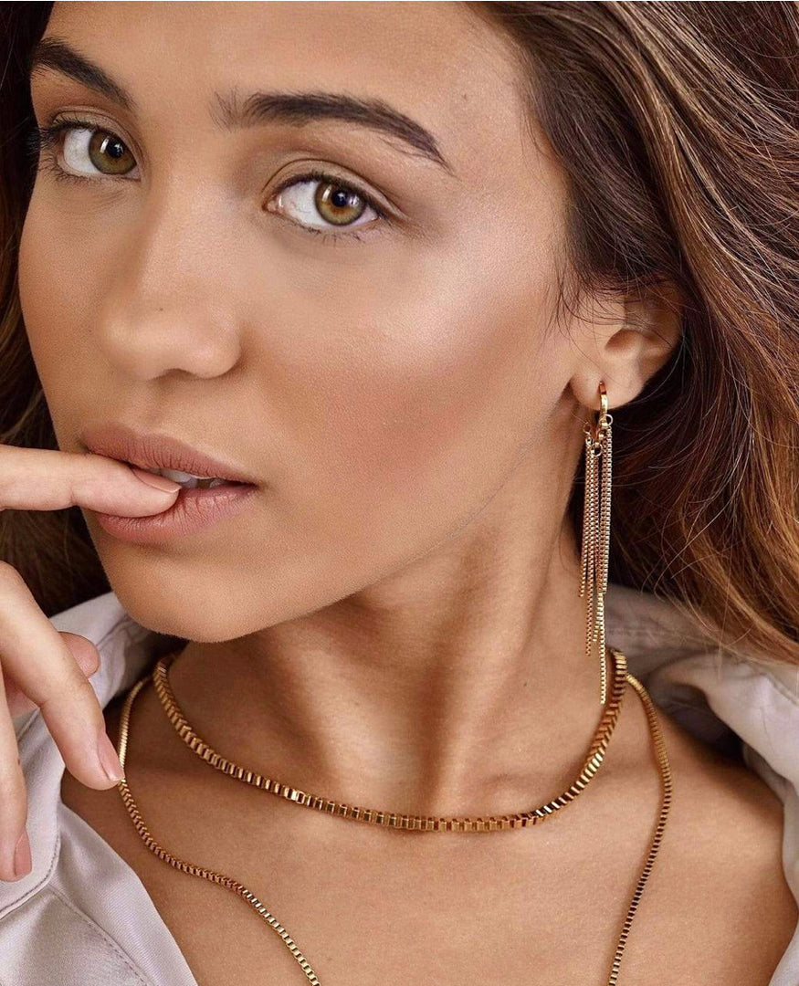 ELLIE VAIL - JOHANNA BOX CHAIN DROP EARRING