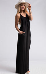 Load image into Gallery viewer, Strap Back Jersey Maxi Dress