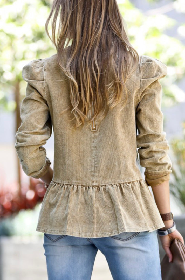 Peplum Top with Scallop Neck!