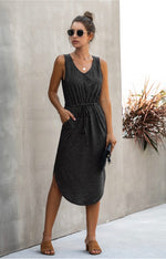 Load image into Gallery viewer, V Neck Sleeveless Tank Dress