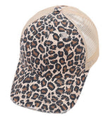 Load image into Gallery viewer, Leopard Print Cap with Crisscross Pony Cutout