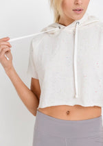 Load image into Gallery viewer, Confetti Print Crop Hoodie