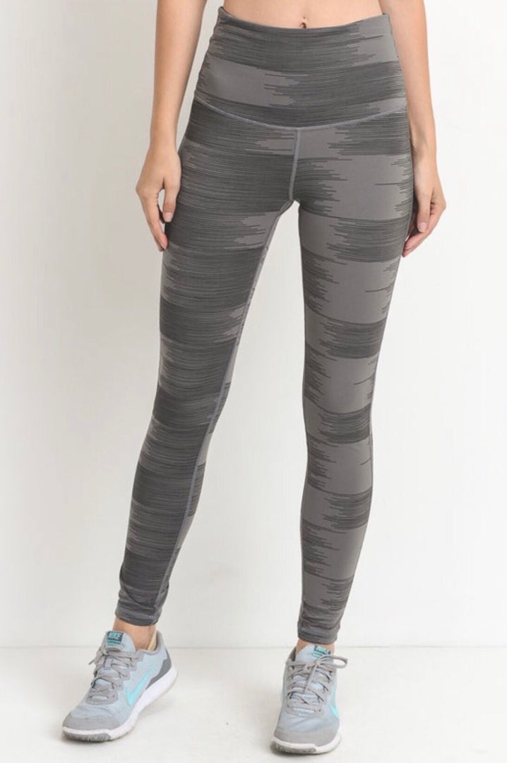 Grey Brushstroke Leggings