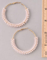 Load image into Gallery viewer, Pearl Beaded Hoops