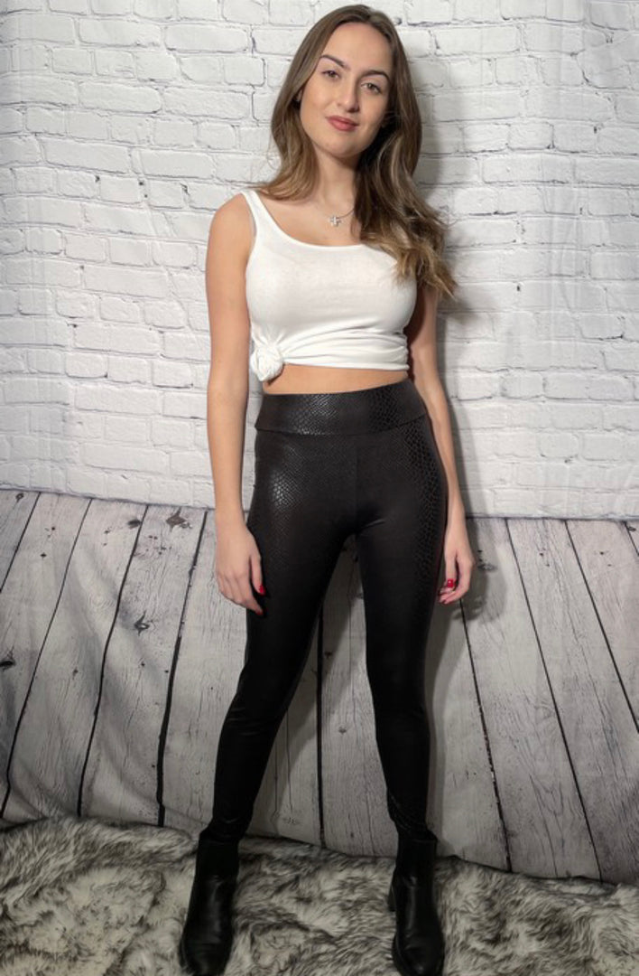 Faux Snake Skin Legging