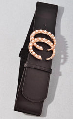 Load image into Gallery viewer, Gold and Pearl Stretch Belt