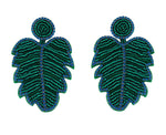 Load image into Gallery viewer, Beaded Boho Leaf Earrings