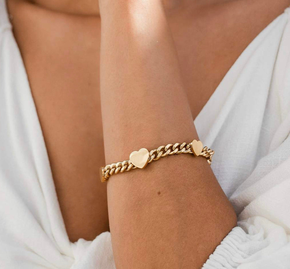 ELLIE VAIL - BRIE HEART CHAIN BRACELET