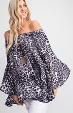 Load image into Gallery viewer, PLUS Animal Print Bell Sleeve Top