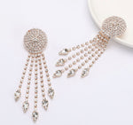 Load image into Gallery viewer, Rhinestone Tassel Drop Earrings
