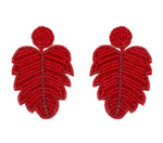 Load image into Gallery viewer, Beaded Boho Leaf Earrings
