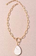 Load image into Gallery viewer, Link Necklace with drop stone