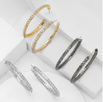 Load image into Gallery viewer, Rhinestone inlay 2in Hoops