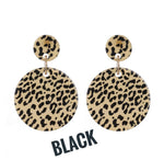 Load image into Gallery viewer, Cheetah Print Acrylic Circle Drop Earrings