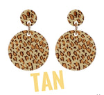 Load image into Gallery viewer, Cheetah Print Acrylic Circle Drop Earrings