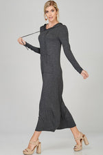 Load image into Gallery viewer, Long Sleeve T-shirt Hoodie Maxie Dress