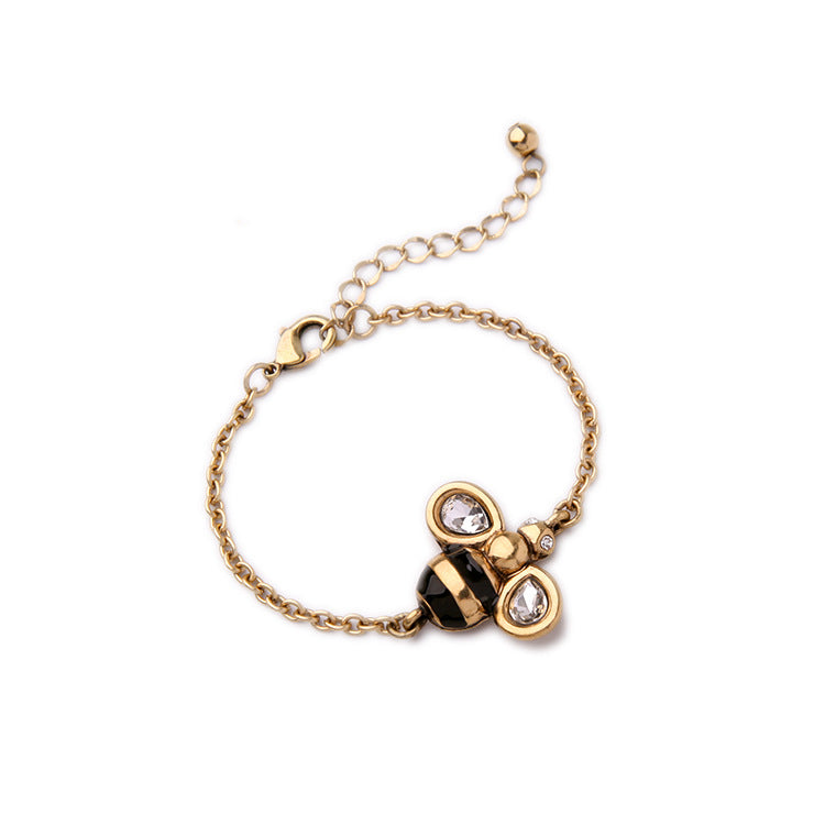 Gold Tone Bee Clasp Bracelet