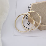 Load image into Gallery viewer, Gold Tone 6cm Pearl Hoops