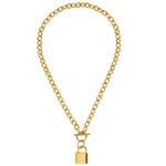 Load image into Gallery viewer, Callie Chunky Lock Necklace - Gold