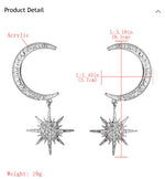 Load image into Gallery viewer, Moon and Star Rhinestone Earrings