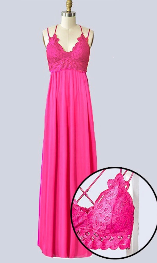 Maxi dress with crochet bralette – Browela