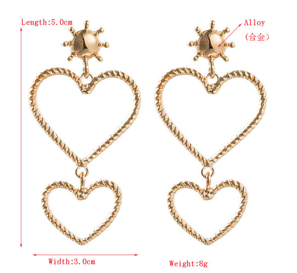 Double the Love Heart Earrings