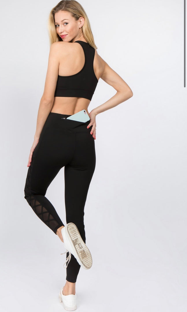 High Rise Side Lace Up Leggings