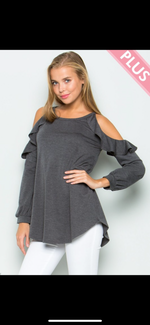 Load image into Gallery viewer, Plus Size Grey Top