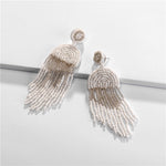 Load image into Gallery viewer, Rice Bead Fringe Earrings