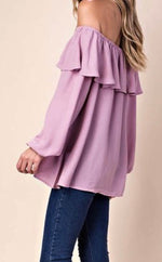 Load image into Gallery viewer, Off the shoulder front tie ruffle top