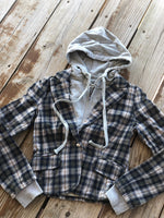Load image into Gallery viewer, Flannel Layered Faux Hoodie