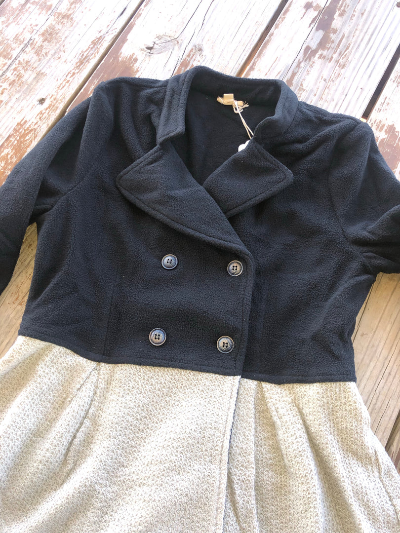 Black Fleece and Sweater Combo Jacket